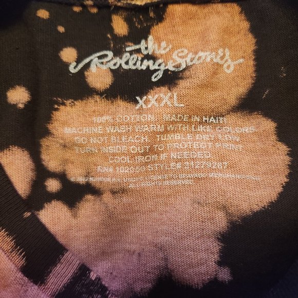 The Rolling Stones Tour 1994 Lick Logo Bleach rock Official T-Shirt 3XL NWT - Picture 4 of 4